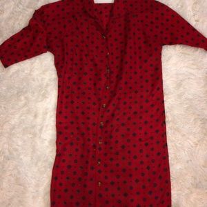 Red and Blue Vintage Duster